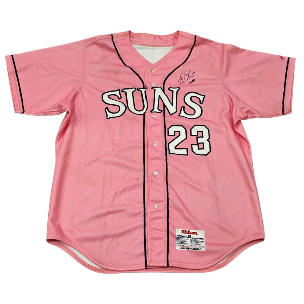 Justin Bloxom Signed 2010 Hagerstown Suns Game Worn Jersey 23 Pink Wilson 50